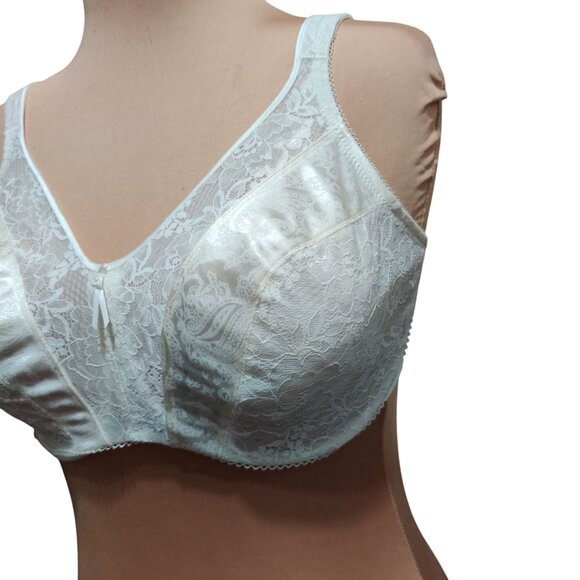 Wacoal 36DDD Underwire Lace Bra Vintage Ivory Full Coverage Minimizer Underwire - Picture 2 of 9